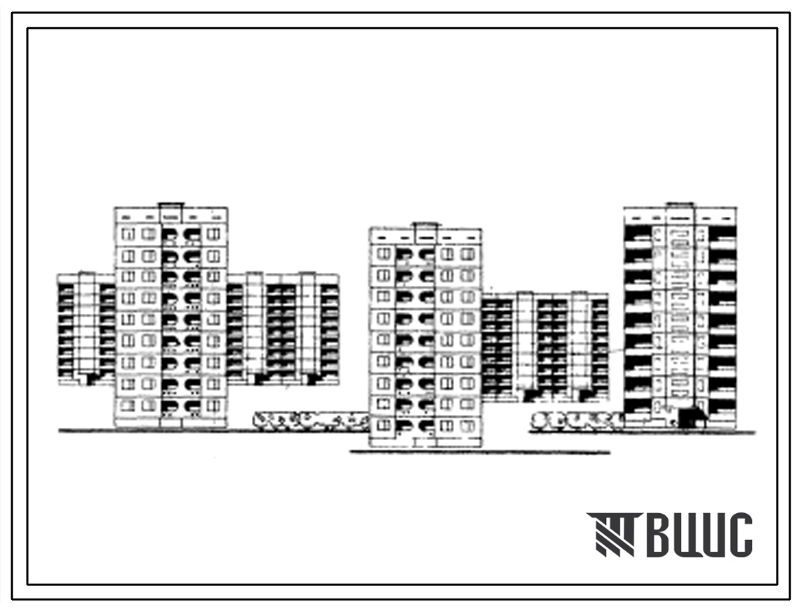 Типовой проект 135-070 Девятиэтажная блок-секция рядовая левя на 18 квартир (двухкомнатных 2Б-9; трехкомнатных 3А-9).