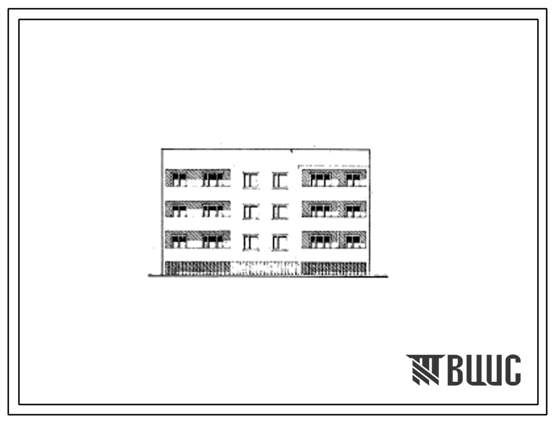 Типовой проект 85-034/1 Трехэтажная девятиквартирная блок-секция рядовая правая (двухкомнатных 2Б-3; трехкомнатных 3А-3, 3Б-3).