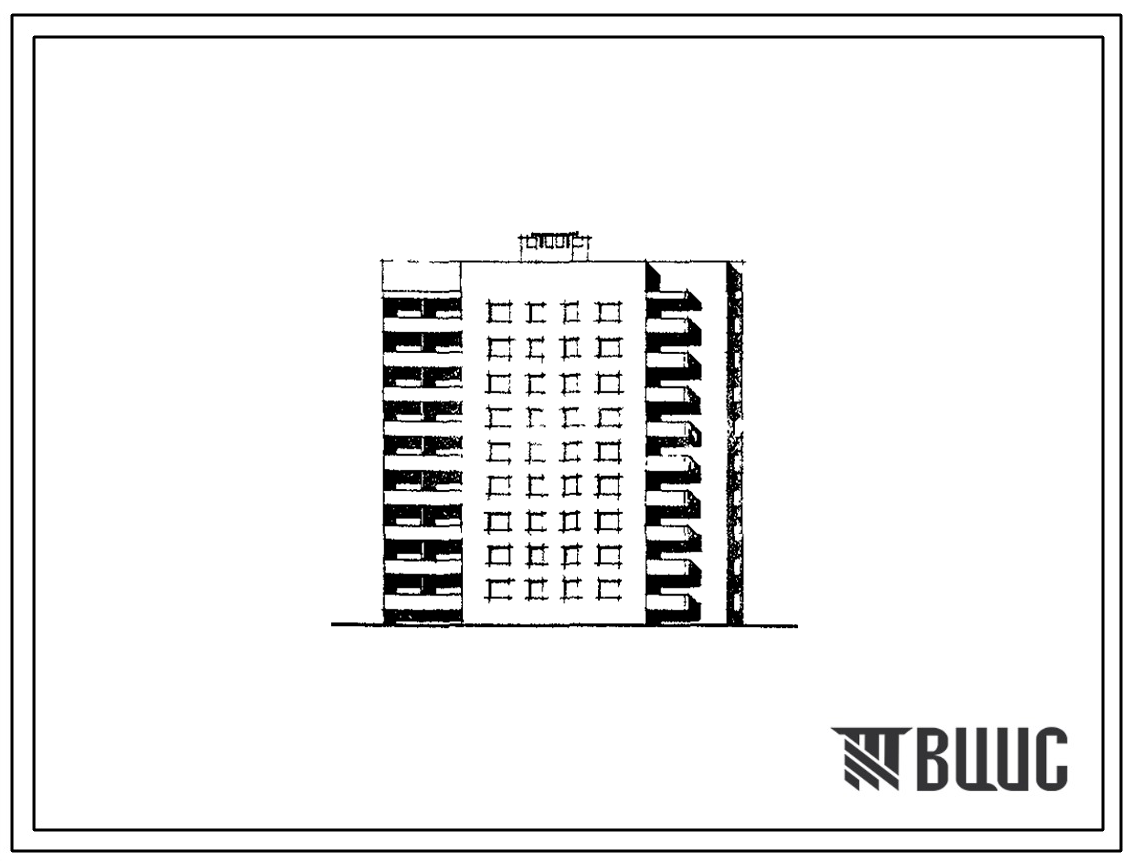 Типовой проект 89-0132.13.90 9-этажная торцовая блок-секция 2.2.3.3 на 36 квартир (левая) (для строительства в Белорусской ССР)