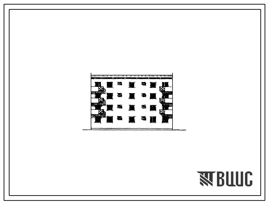 Типовой проект 77-036СП/1 Блок-секция четырехэтажного дома на 8 квартир (четырехкомнатных 4Б-4; пятикомнатных 5Б-4).