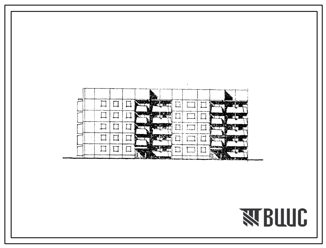 Типовой проект 138-016с/1.2 Блок-секция 5-этажная 34-квартирная торцовая левая 1Б.1Б.2Б.2Б.3А.4Б.4Б для Сахалинской области