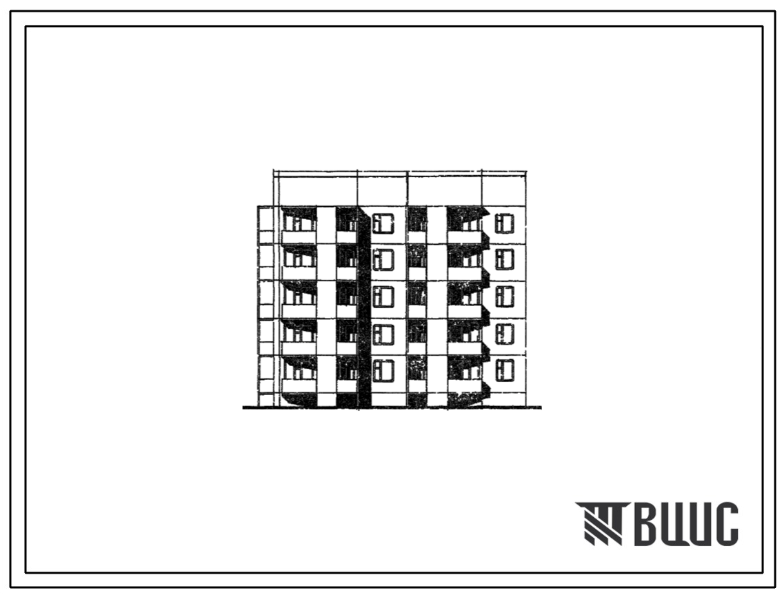 Типовой проект 135-0254с.13.86 5-этажная блок-секция на 15 квартир торцевая левая 2Б-3Б-3Б для Бурятской АССР