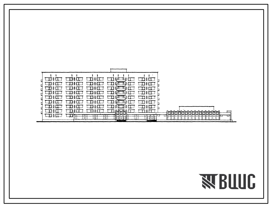 Типовой проект 284-5-23 Гостиница на 520 мест, для строительства в 1В климатическом подрайоне, во 2 и 3 климатических районах