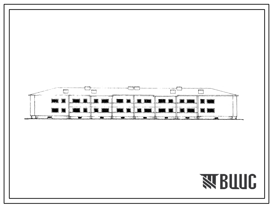 Типовой проект 115-208-2 Двухэтажный четырехсекционный жилой дом на 20 квартир. (С поперечными несущими стенами).