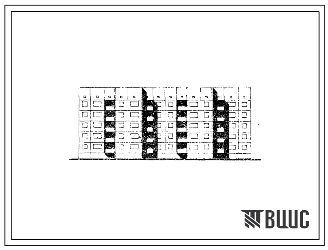 Типовой проект 92-020с/1.2 Блок-секция 5-этажная 39-квартирная рядовая с торцовыми окончаниями 1Б.2Б.3Б.3Б - Б.2Б.3Б.3Б