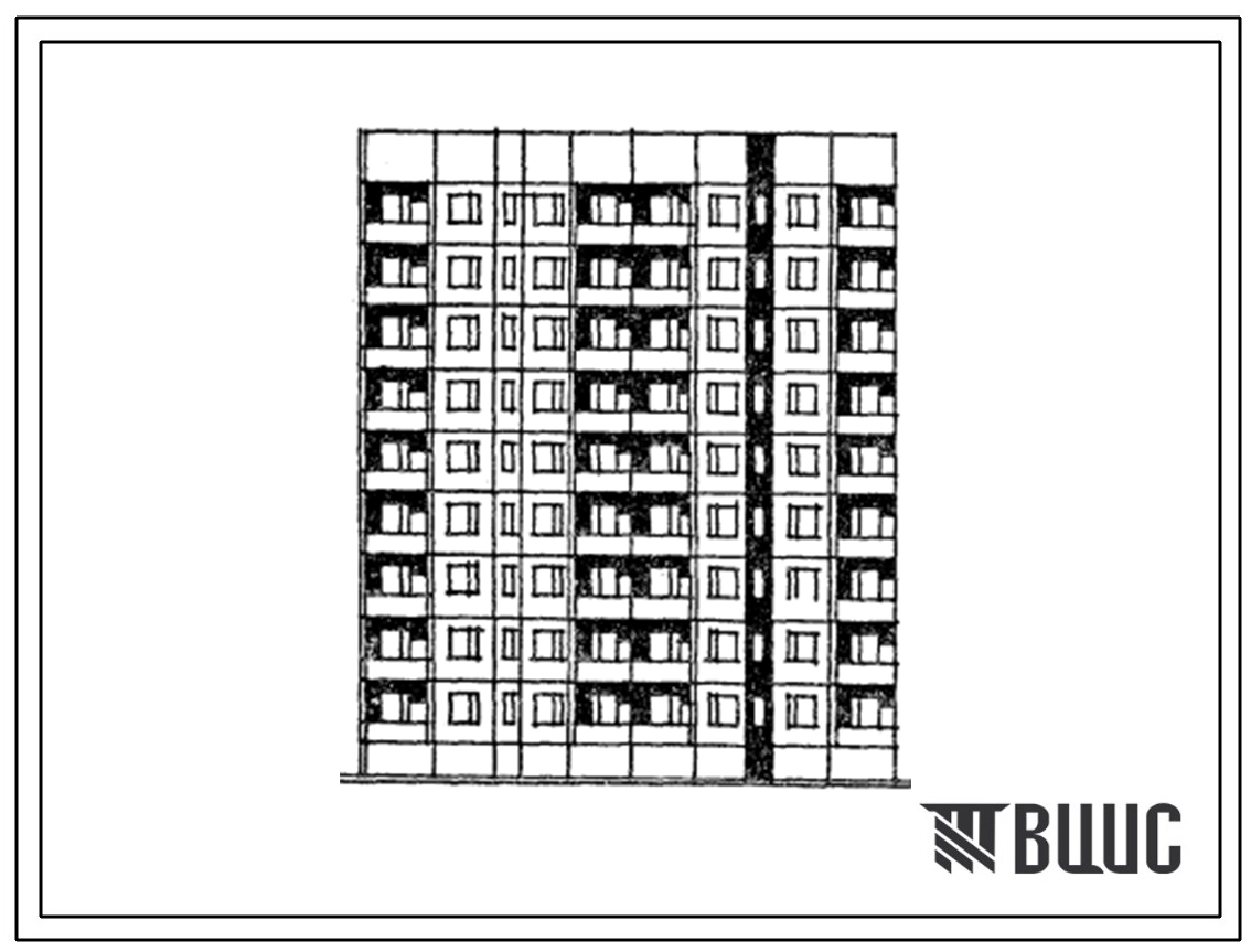 Типовой проект 112-016м.01.23.87 Блок-секция 9-этажная 35-квартирная торцевая-левая 1Б.2Б.3Б.4Б конструктивный вариант с 3-х слойными панелями на гибких связях (для строительства в Тюменской области)