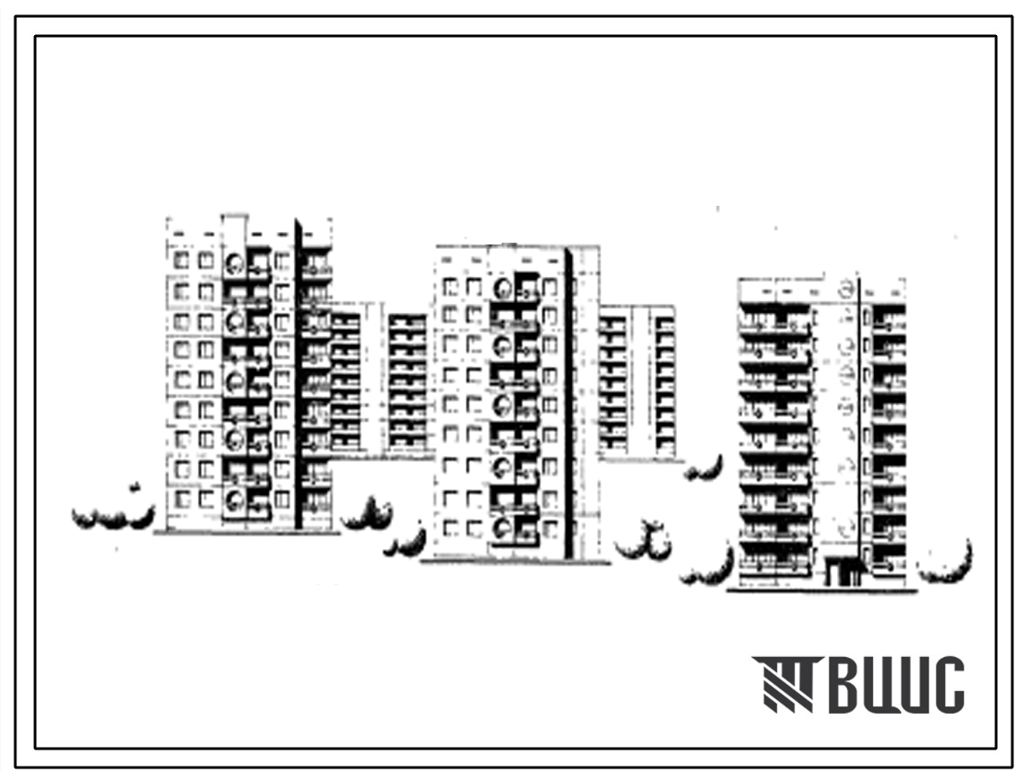 Типовой проект 135-090/1 Девятиэтажная блок-секция поворотная прямая правая на 18 квартир типа 3Б. Для строительства в 4Г климатическом подрайоне
