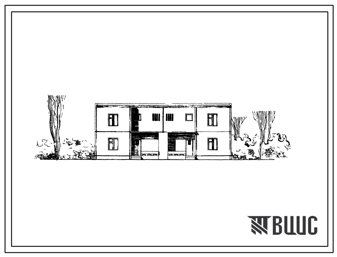 Типовой проект 141-203-10с Двухэтажный двухквартирный блокированный жилой дом с 5-ти комнатными квартирами типа 5Б в двух уровнях.