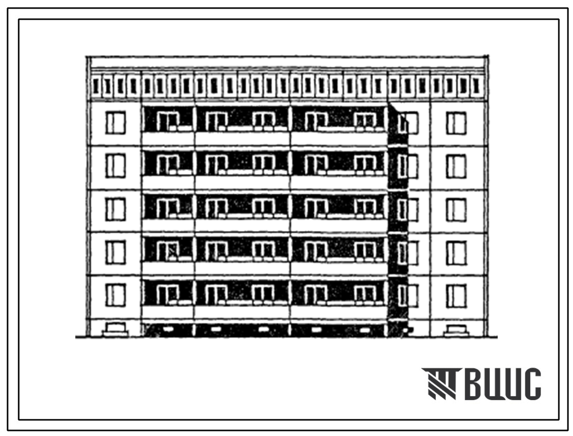 Типовой проект 105-0133с.13.87 Блок-секция 5-этажная 25-квартирная торцевая 1.1.2-2.3. Для строительства в г.Чимкенте и г.Джамбуле.