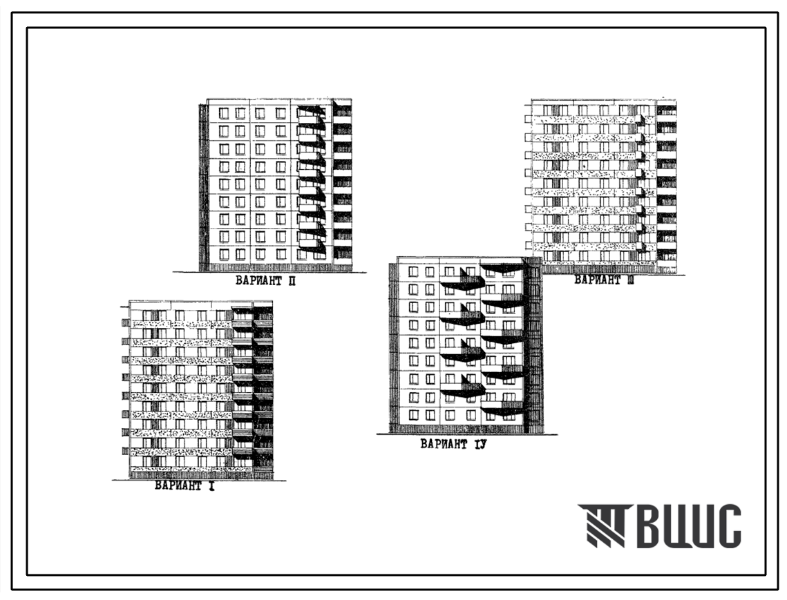 Типовой проект 75-08 Девятиэтажная блок-секция торцевая левая на 27 квартир (двухкомнатных 2Б-9, трехкомнатных 3Б-9, пятикомнатных 5Б-9). Для строительства в 1В, 2Б, 2В, 2Г, 3А и 3В климатических подрайонах.