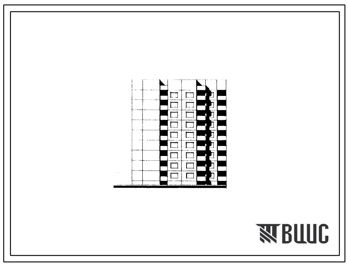 Типовой проект 90-060.85 Девятиэтажная блок-секция торцевая правая на 36 квартир