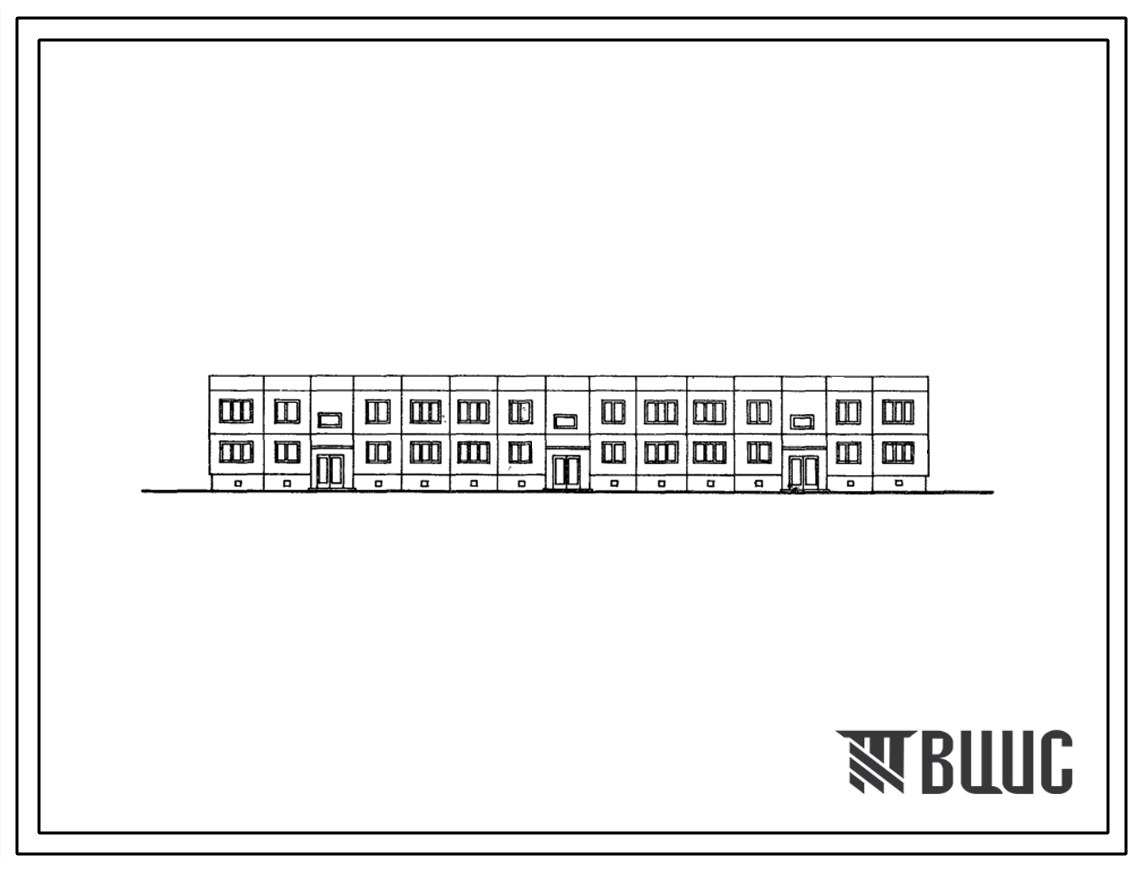 Типовой проект 111-121-7 2-этажный 3-секционный дом на 12 квартир (трехкомнатных-6, четырехкомнатных-6) для строительства во 2 климатическом районе.