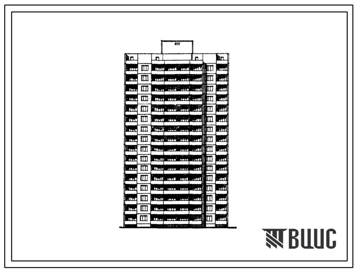 Типовой проект 111-162-2п/1 Шестнадцатиэтажный односекционный дом на 64 квартиры (однокомнатных 1Б-1, двухкомнатных 2Б-32, трехкомнатных 3Б-31). Для строительства во 2 климатическом районе г.Харькова на грунтах 1-го типа просадочности