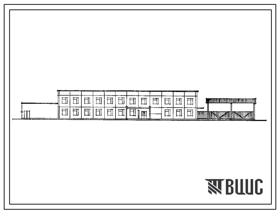Фасады Типовой проект 416-4-113.87 Бытовой корпус открытой стоянки на 100 грузовых автомобилей (в бескаркасных конструкциях)