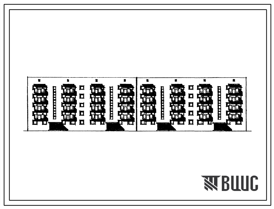 Типовой проект 114-114-14с/1 Пятиэтажный четырехсекционный дом на 60 квартир (двухкомнатных 2Б-40, трехкомнатных 3Б-10, четырехкомнатных 4Б-10) со стенами из кирпича. Для строительства в районах сейсмичностью 8 баллов