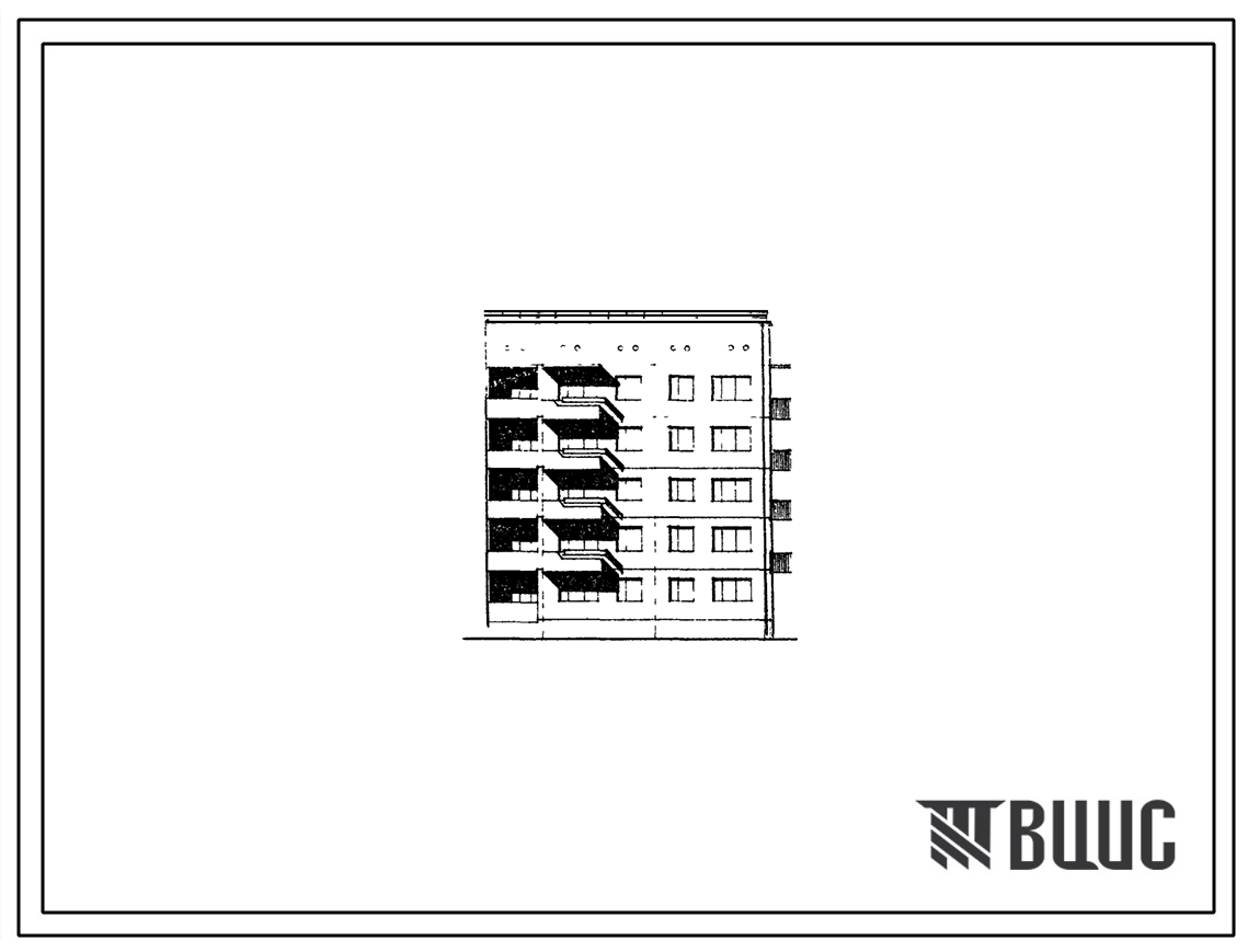 Типовой проект 135-085/1 Блок-секция пятиэтажная 15-квартирная торцовая (правая) с рядовым окончанием (однокомнатных 1Б-5; двухкомнатных 2Б-5; четырехкомнатных 4А-5).