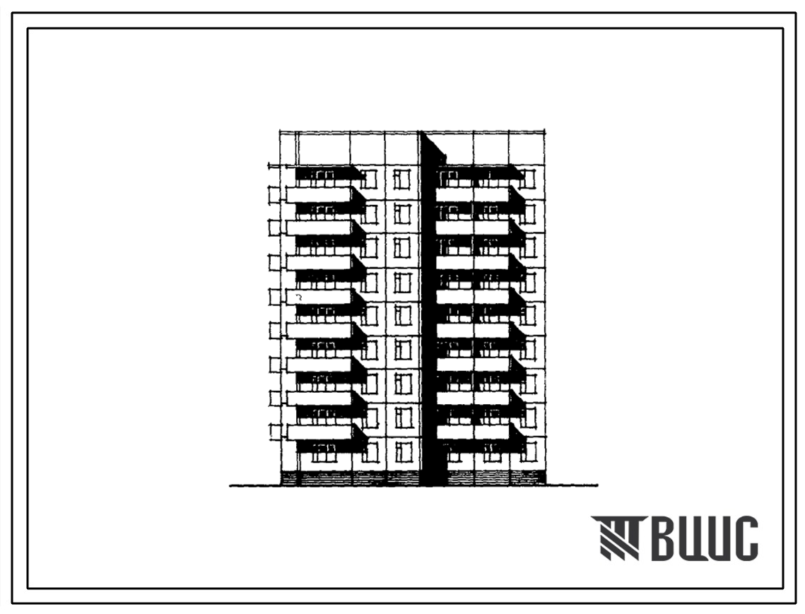 Типовой проект 97-0138/1.2 Блок-секция 9-этажная 36-квартирная угловая левая 2Б-2Б-3Б-4Б. Для строительства в 1В климатическом подрайоне.