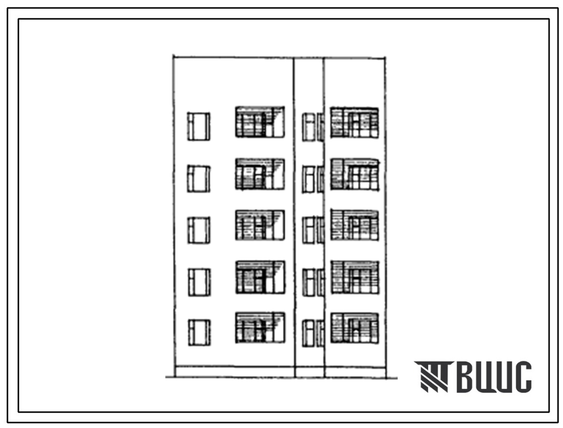 Типовой проект 86-032.86 Блок-секция 5-этажная 20-квартирная 1Б-2А - 3Б-3Б (соединительная в 3-х направлениях под углом 120 градусов)