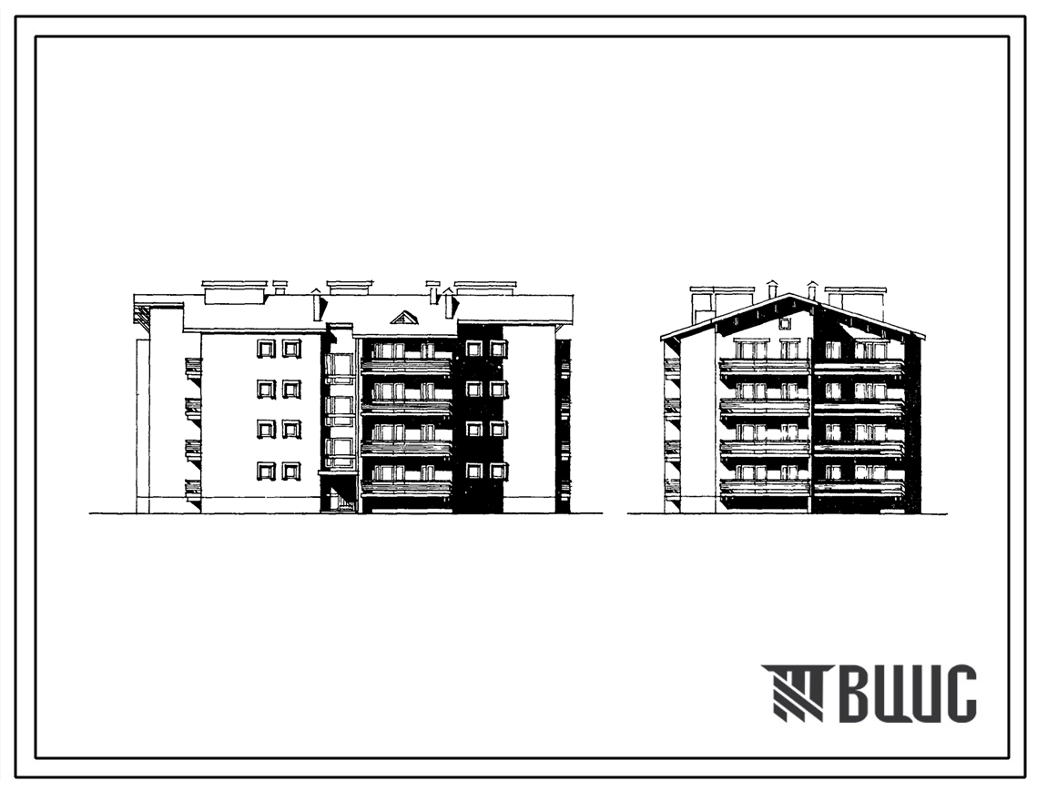 Типовой проект 114-12-132 4-этажный 28-квартирный жилой дом с1-комнатными квартирами (однокомнатных 1А-12, однокомнатных 1Б-16) для строительства в 1В климатическом подрайоне, 2 и 3 климатических районах.