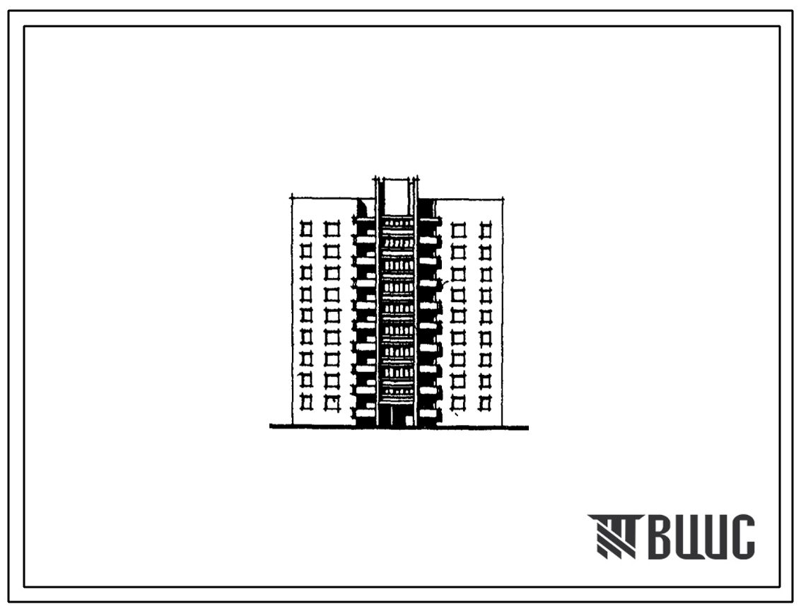 Фасады Типовой проект 89-0129.13.89 9-этажная 3-х лучевая блок-секция 1.1.2.2.3.3 на 54 квартиры (для строительства в БССР)