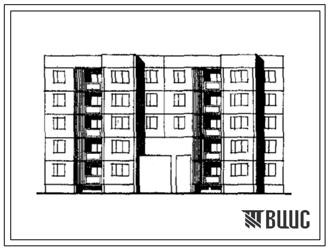 Типовой проект 84-016 5-этажная 26-квартирная рядовая блок-секция с проездом 1Б.2Б.2Б-1Б.2Б.2Б