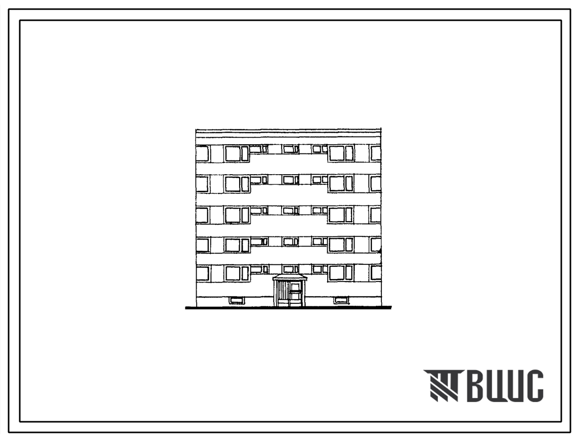 Типовой проект 154-61-1 Блок секция пятиэтажного жилого дома на 20 однокомнатных квартир (рядовая и торцовочная). Для строительства во 2 строительно-климатической зоне.