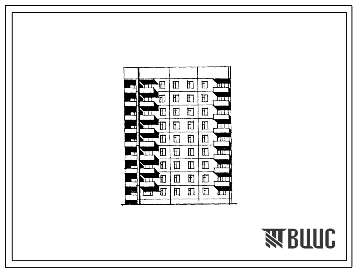 Типовой проект 135-0363.88 Блок-секция торцевая правая на 36 квартир