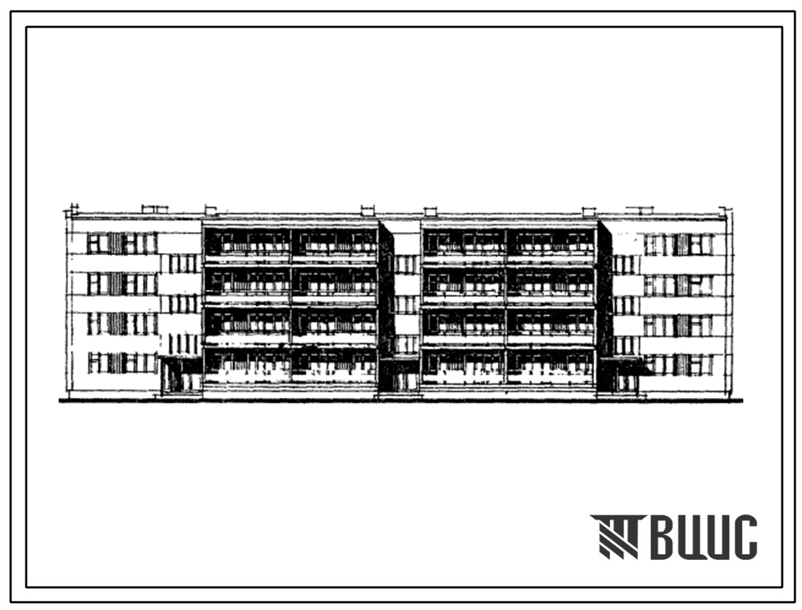 Типовой проект 111-25-18/1 Четырехэтажный 36-квартирный жилой дом трехсекционный (секции 1Б-2Б-3А, 2А-2Б-2А, 1Б-2Б-3А)