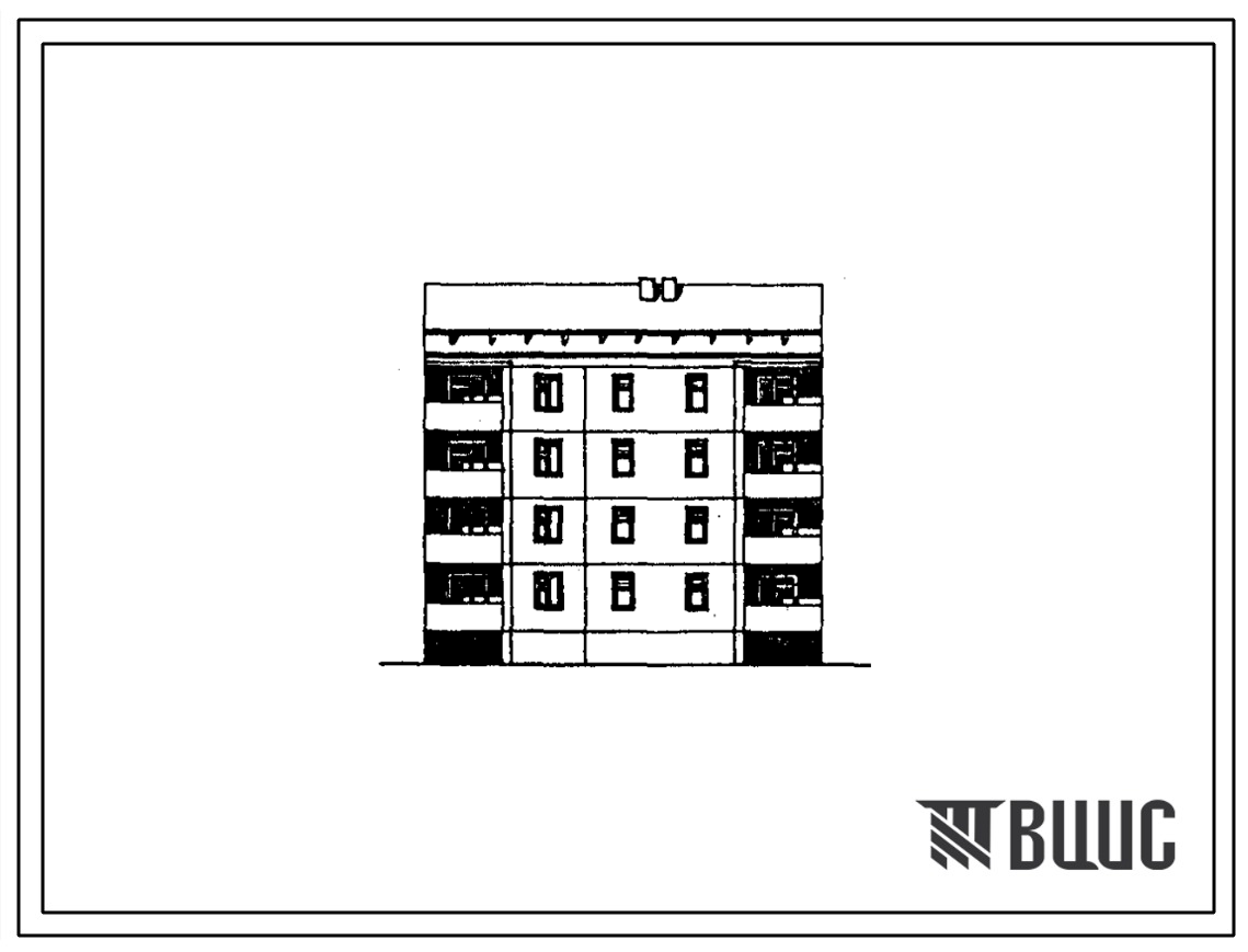 Типовой проект 96-073.85 Четырехэтажная рядовая 8-квартирная блок-секция Р-2Б, 3Б