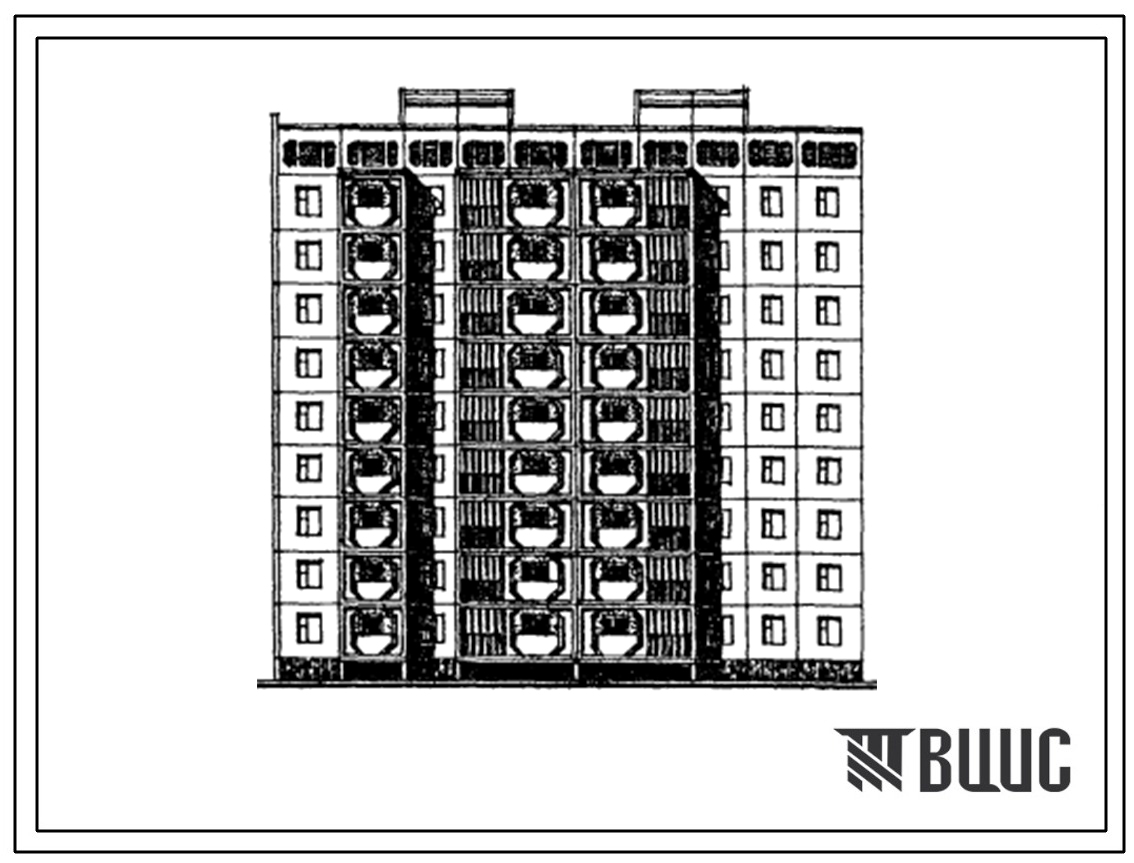 Типовой проект 105-0128.1сп.13.87 Блок-секция 9-этажная 45-квартирная торцевая левая 1.1.3-3.3 для г.Чимкента. (Вариант проекта для строительства в г.Джамбуле на обычных грунтах 105-0128.2с.13.87).