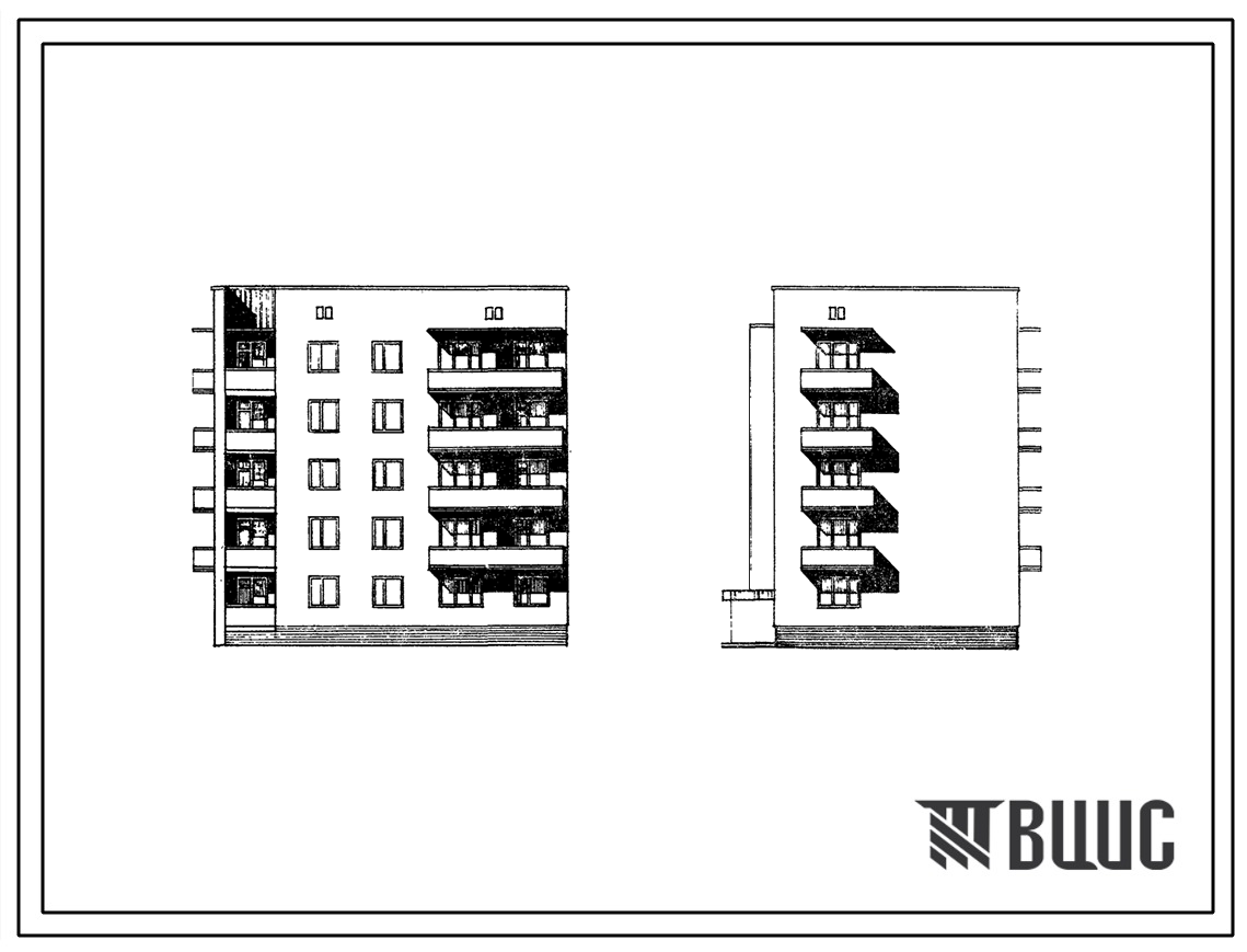 Типовой проект 87-018/72/1 Пятиэтажная торцовая левая блок-секция на 15 квартир со стенами из кирпича (однокомнатных 1Б-5; двухкомнатных 2Б-5; трехкомнатных 3Б-5).