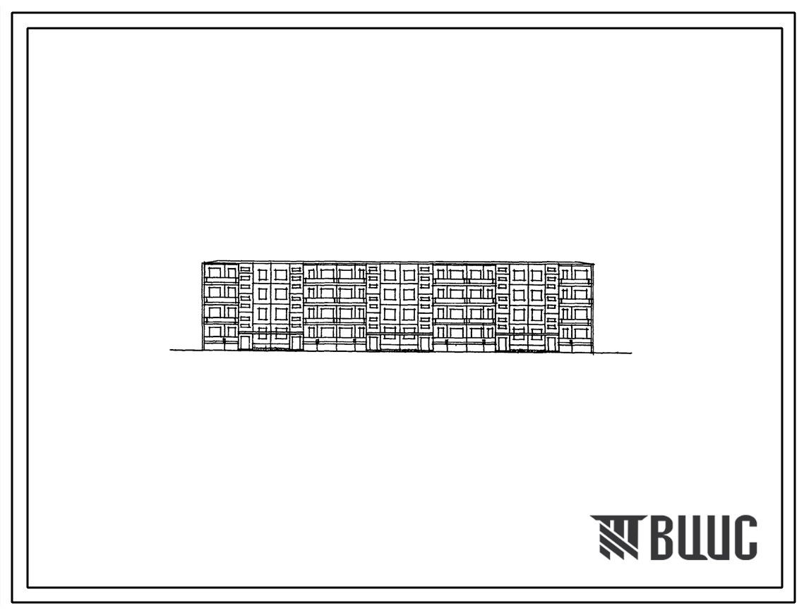 Типовой проект 1-464УС-19 4-этажный 6-секционный крупнопанельный дом на 48 квартир 2Б.3Б, для строительства в 4Г климатическом подрайоне с сейсмичностью 8 баллов.