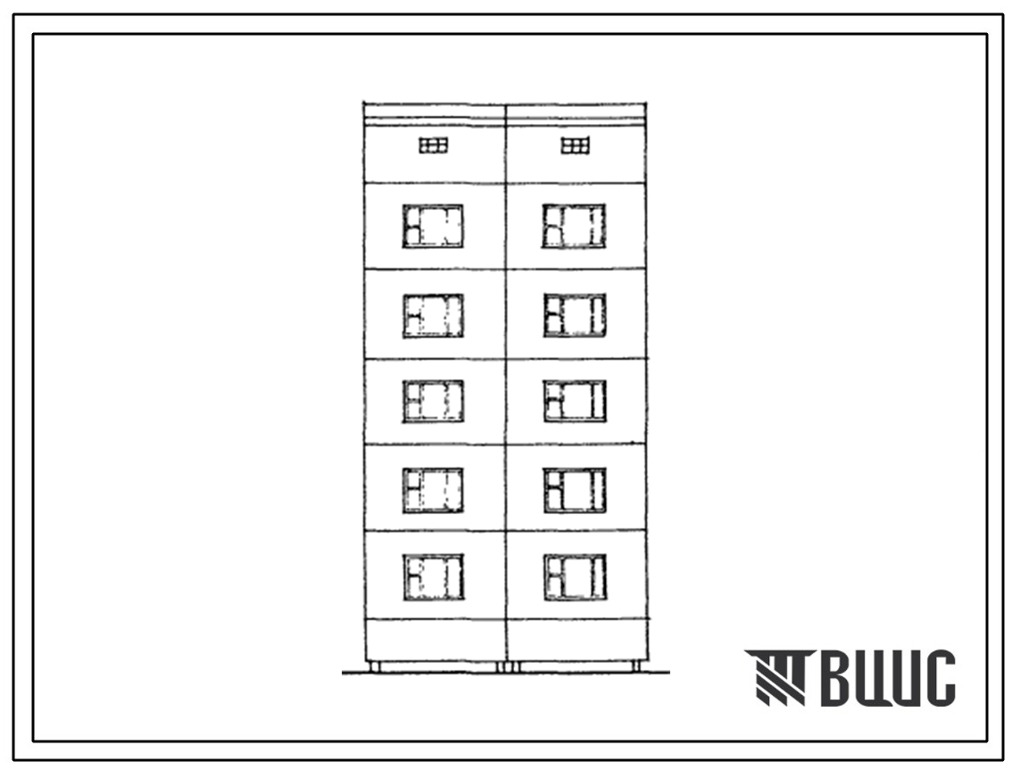 Типовой проект 112-030м.23.86 Блок-вставка поворотная 5-этажная с внутренним углом 45 градусов. Для Якутской АССР