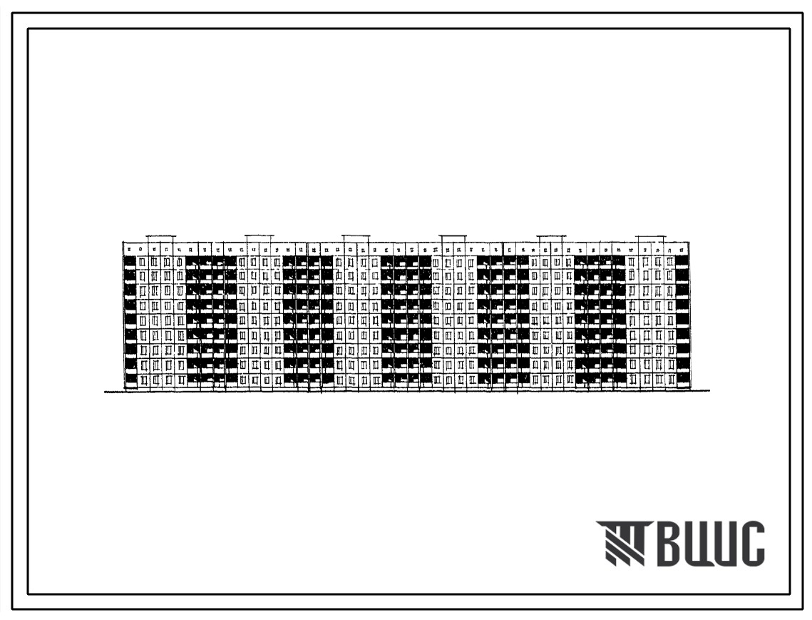 Типовой проект 111-135-18с/1 Девятиэтажный шестисекционный дом на 198 квартир (двухкомнатных 2Б-90, трехкомнатных 3А-54, 3Б-36, четырехкомнатных 4Б-18). Для строительства в 3Б климатическом подрайоне сейсмичностью 7 и 8 баллов