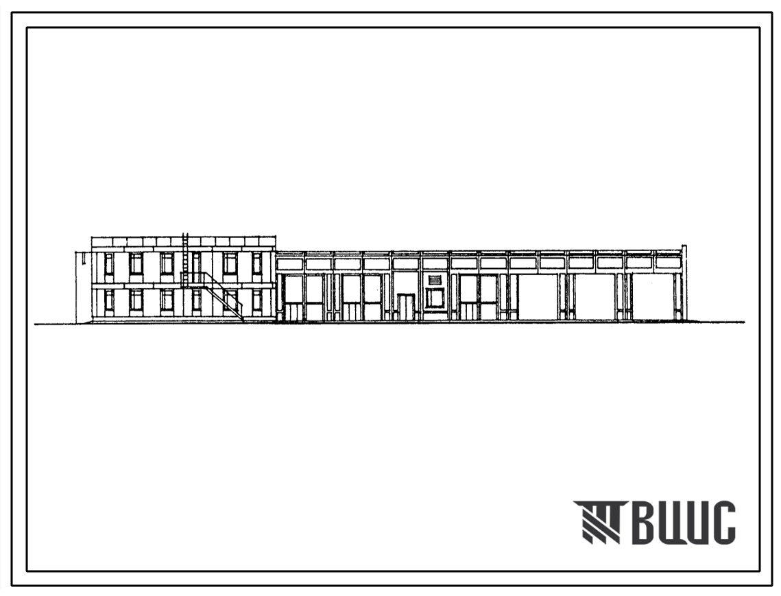 Типовой проект 416-7-259.87 Блок производственных зданий базы эксплуатационного участка оросительной системы с площадью используемых земель до 15 тыс. га (конструкции БМЗ)