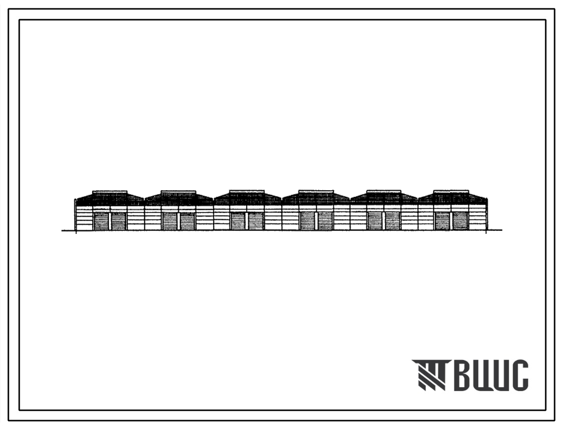 Типовой проект 709-17 Одноэтажный неотапливаемый портовый склад шириной 60 м из сборных железобетонных элементов с плитами покрытия ?=6 м и стеновым ограждением из навесных железобетонных панелей.