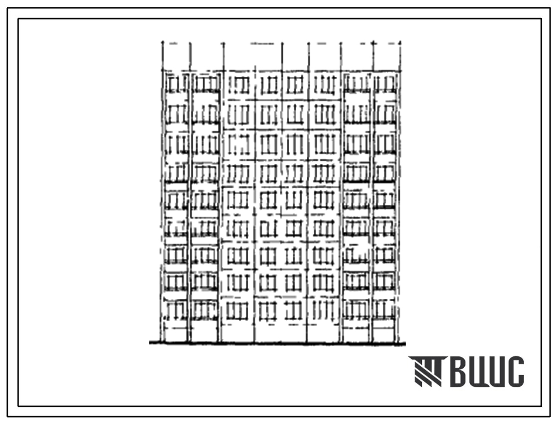 Фасады Типовой проект 464Д-0148 Девятиэтажная блок-секция на 36 квартир (двухкомнатных 2Б-18, трехкомнатных 3Б-18). Для строительства во 2В климатическом подрайоне г.Новополоцка