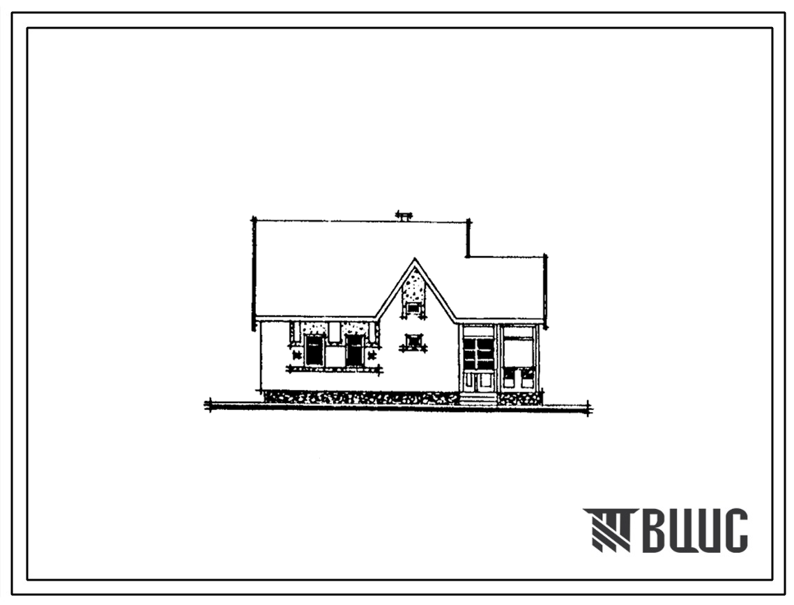 Типовой проект 144-89-97.86 Мансардный жилой дом с трехкомнатной квартирой типа 3Б