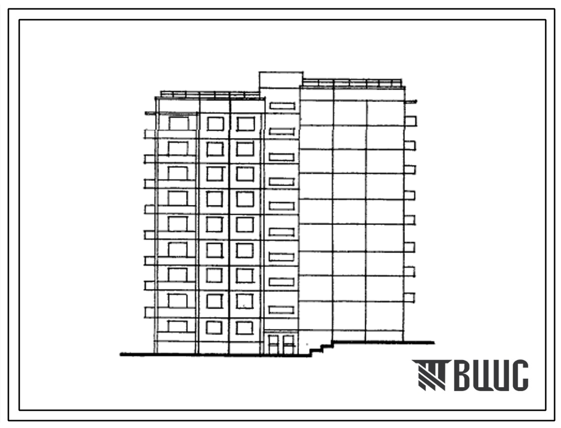 Типовой проект 97-095/1 Девятиэтажная блок-секция правая на 36 квартир (двухкомнатных 2Б-18, трехкомнатных 3Б-18) для сложного рельефа. Для строительства в 1В климатическом подрайоне Красноярского края