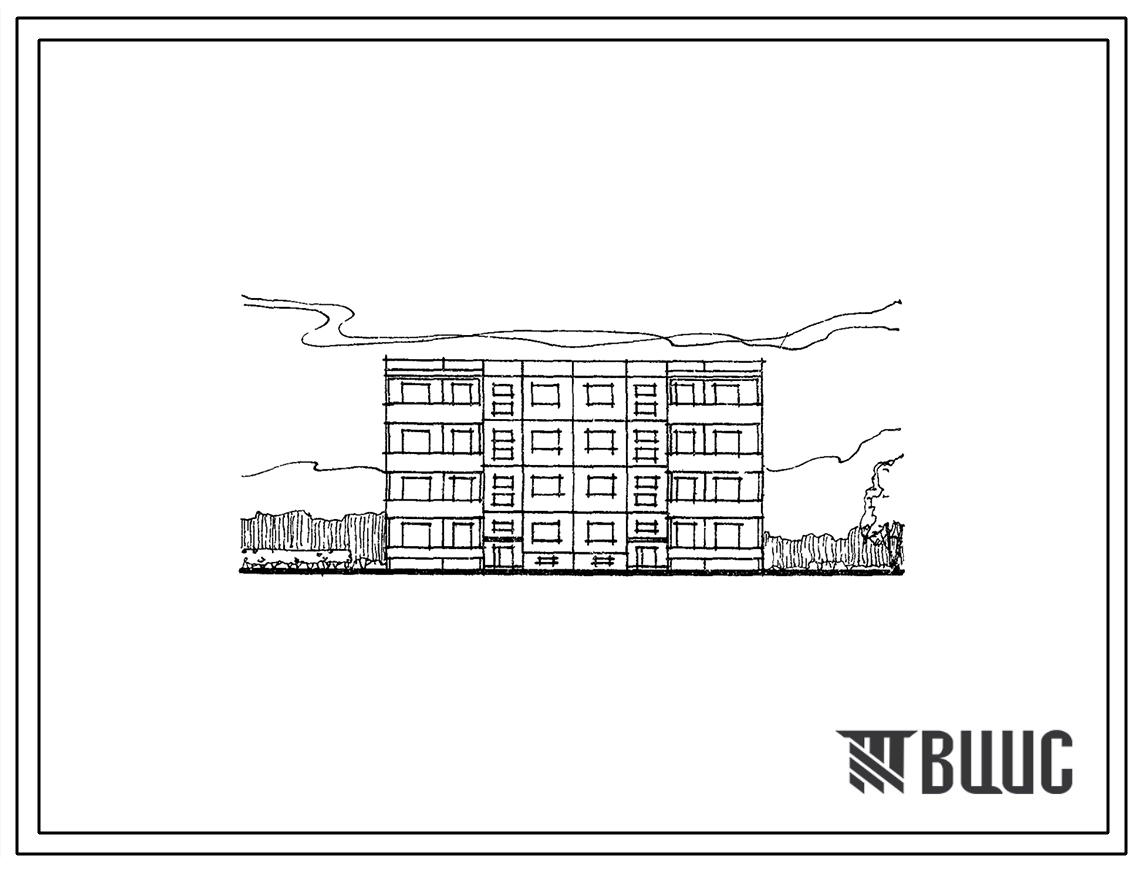 Типовой проект 76-020сп Крупнопанельная четырехэтажная блок-секция на 16 квартир прямая с террасами с двух сторон, для строительства в районах с сейсмичностью 8 баллов.