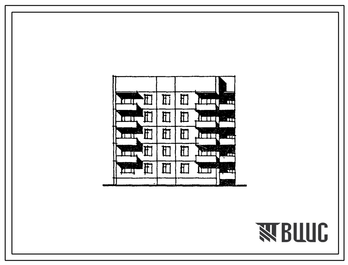 Типовой проект 135-0364.88 Пятиэтажная блок-секция торцевая левая на 20 квартир. Для строительства в городах и поселках городского типа