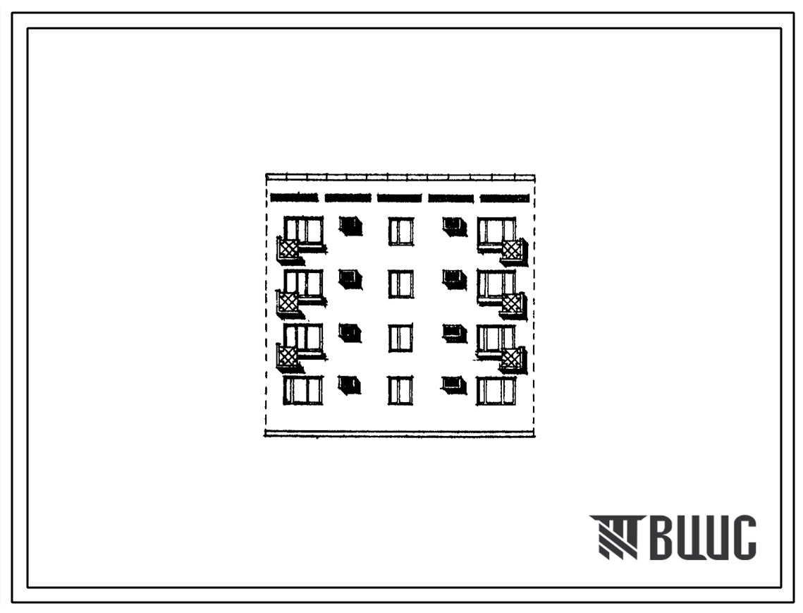 Типовой проект 77-059сп/1 Блок-секция четырехэтажного дома на 8 квартир (двухкомнатных 2Б — 4, трехкомнатных 3А -4). Для строительства в IVА и IVГ климатических подрайонах сейсмичностью 8 и 9 баллов, на грунтах II типа просадочности.