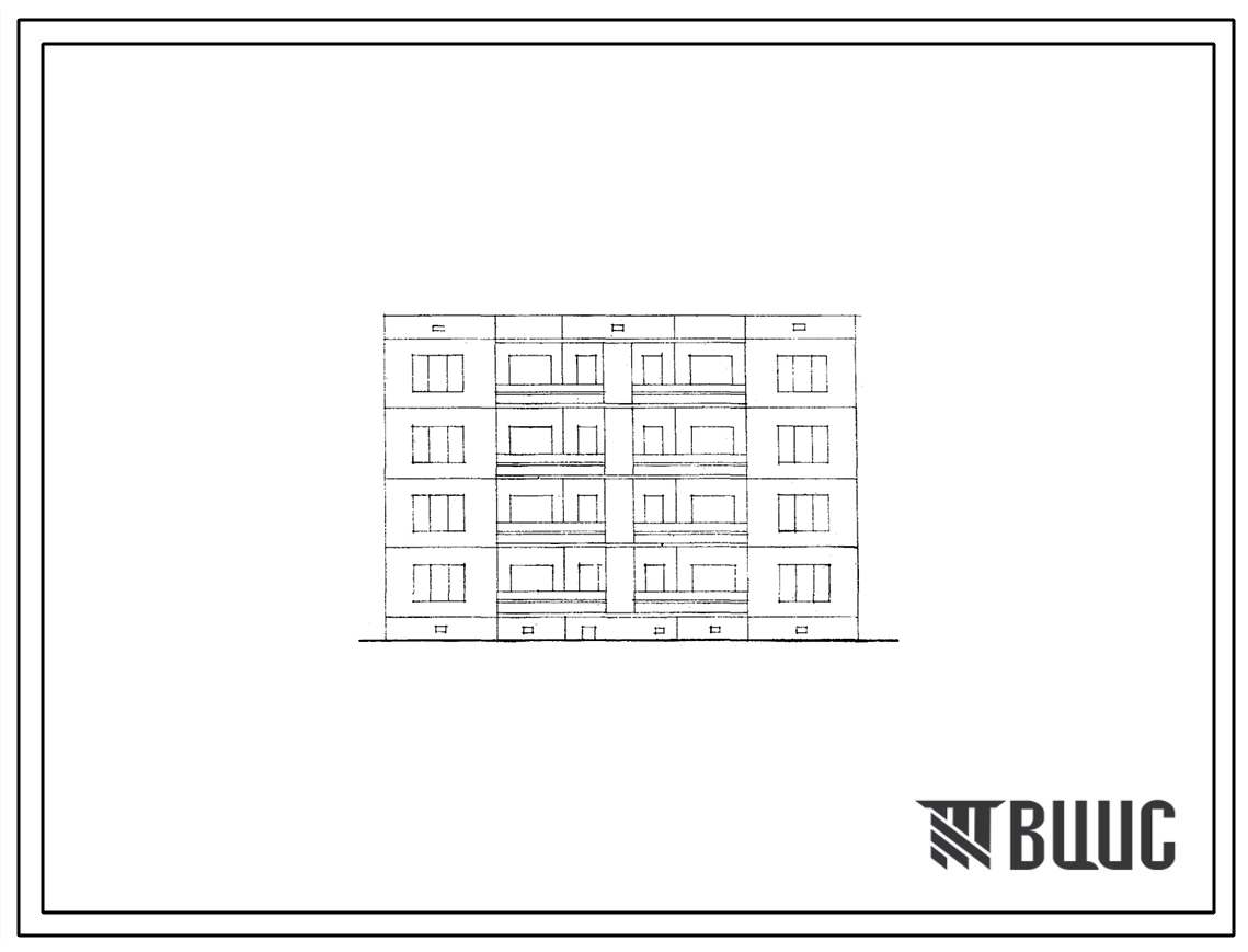 Типовой проект 127-031с/1 Четырехэтажная блок-секция крупнопанельная  рядовая на 8 квартир типа 3А. Для строительства в 4Б климатическом подрайоне грузинской ССР сейсмичностью 7 баллов