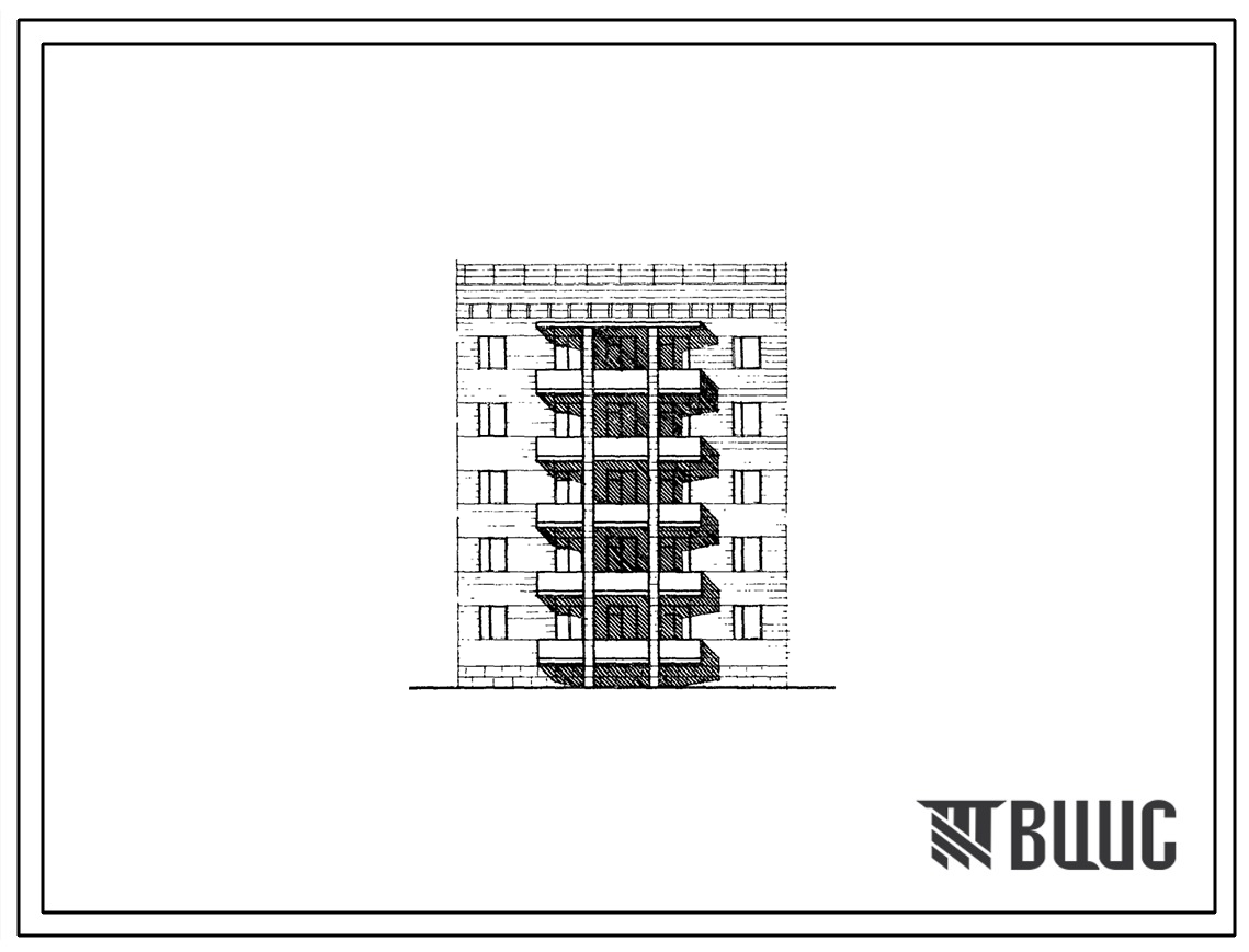 Типовой проект 1А-450-027с/1 Пятиэтажная блок-секция рядовая с торцевыми окончаниями на 10 квартир (трехкомнатных 3Б-5, четырехкомнатных 4Б-5). Для строительства в 4 климатическом районе Армянской ССР сейсмичностью 7 и 8 баллов