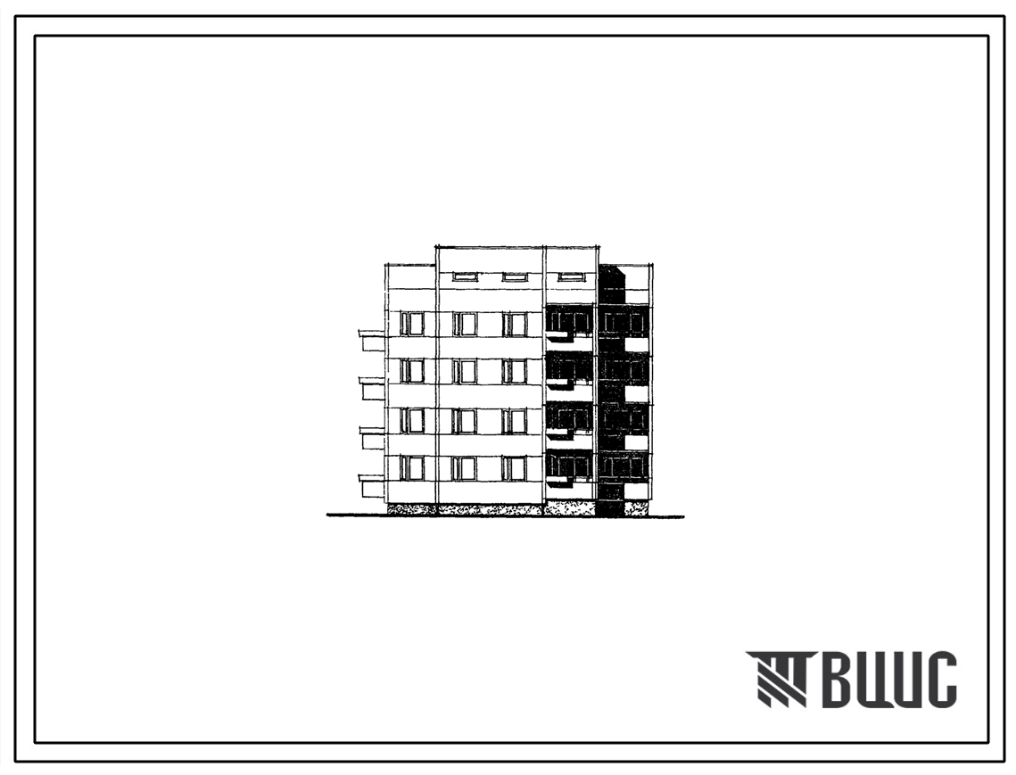 Типовой проект 26-050/1 Четырехэтажная блок-секция торцевая левая на 16 квартир (однокомнатных 1Б-12, двухкомнатных 2Б-4). Для строительства во 2 и 3  климатических районах Украинской ССР