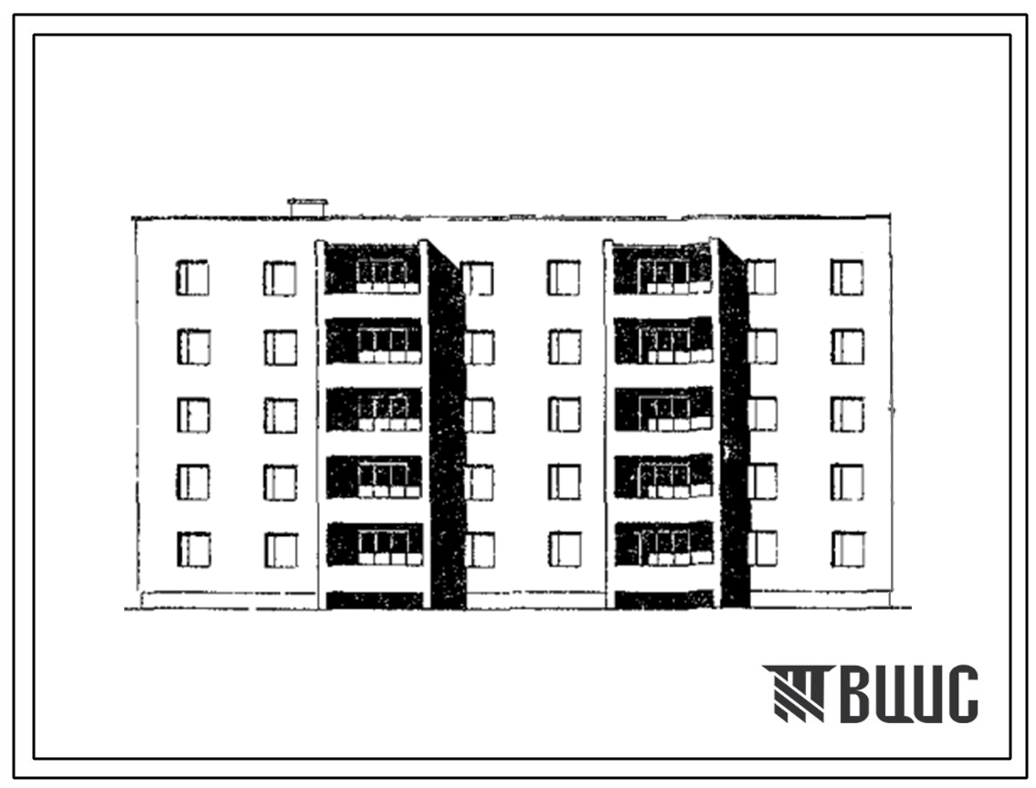 Типовой проект 86-05 5-этажная 29-квартирная торцовая блок-секция (левая) 1Б.2Б.2Б - 1Б.2Б.2Б
