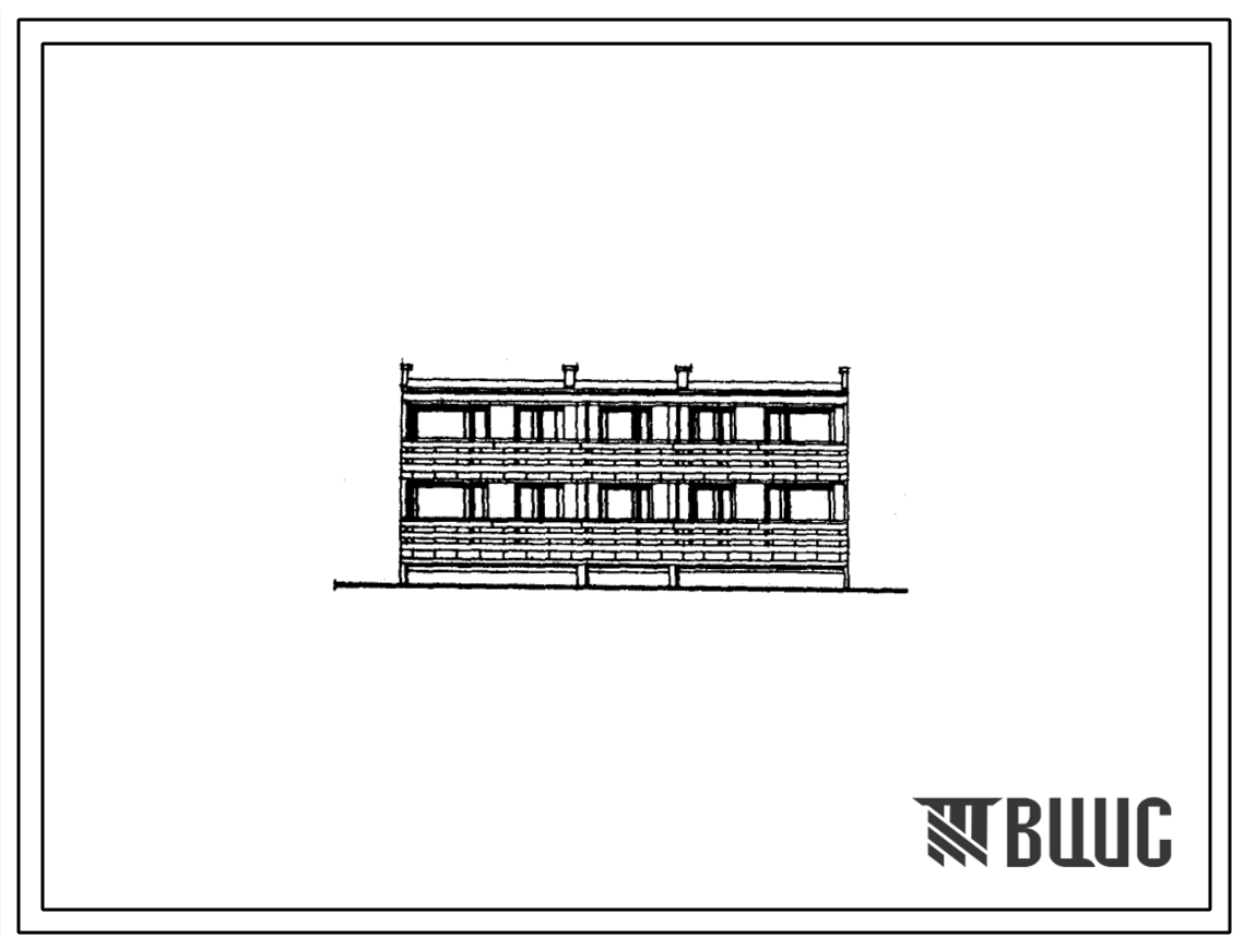 Типовой проект 103-012.13.86 Двухэтажная блок-секция рядовая на 4 квартиры.