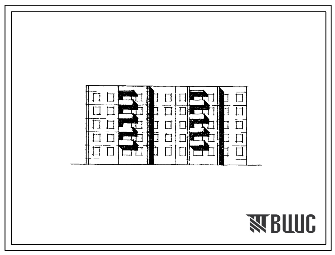 Типовой проект 141-06 Пятиэтажная блок-секция торцевая левая на 30 квартир (однокомнатных 1Б-10; двухкомнатных 2Б-5; трехкомнатных 3А-10; четырехкомнатных 4Б-5)