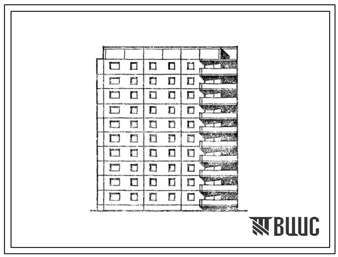 Типовой проект 121-0191.13.88 Десятиэтажная блок-секция торцевая левая на 40 квартир. Для Челябинска
