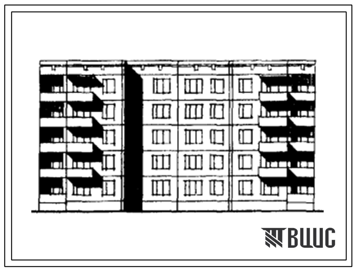 Типовой проект 75-018/1 Блок-секция 5-этажная 30-квартирная рядовая 1Б-2Б-3Б и 1Б-2Б-3Б